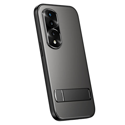For Honor 70 Pro R-JUST RJ-61 Electroplating Frosted TPU + PC Phone Case with Holder(Grey) - Honor Cases by R-JUST | Online Shopping South Africa | PMC Jewellery