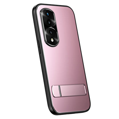 For Honor 70 R-JUST RJ-61 Electroplating Frosted TPU + PC Phone Case with Holder(Pink) - Honor Cases by R-JUST | Online Shopping South Africa | PMC Jewellery