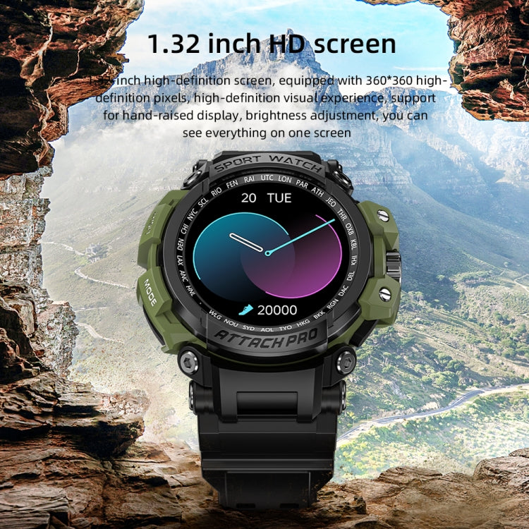 LOKMAT ATTACK Pro 1.32 inch BT5.1 Smart Sport Watch, Support Bluetooth Call / Sleep / Blood Oxygen / Heart Rate / Blood Pressure Health Monitor(Green) - Smart Watches by Lokmat | Online Shopping South Africa | PMC Jewellery | Buy Now Pay Later Mobicred