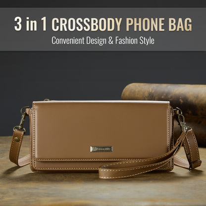 CaseMe Me30 Multi Functional Diagonal Cross Bag Phone Case(Brown) -  by CaseMe | Online Shopping South Africa | PMC Jewellery | Buy Now Pay Later Mobicred