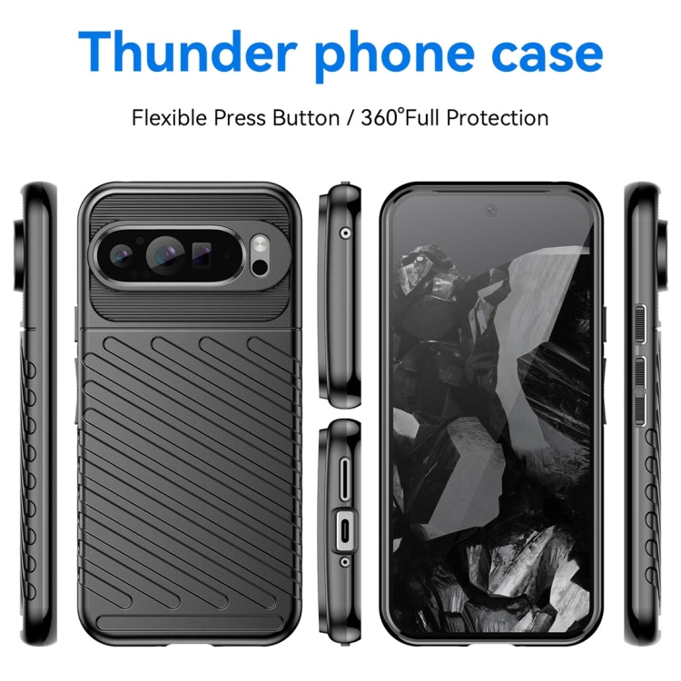 For Google Pixel 9 Pro 5G Thunderbolt Shockproof TPU Phone Case(Black) - Google Cases by PMC Jewellery | Online Shopping South Africa | PMC Jewellery | Buy Now Pay Later Mobicred