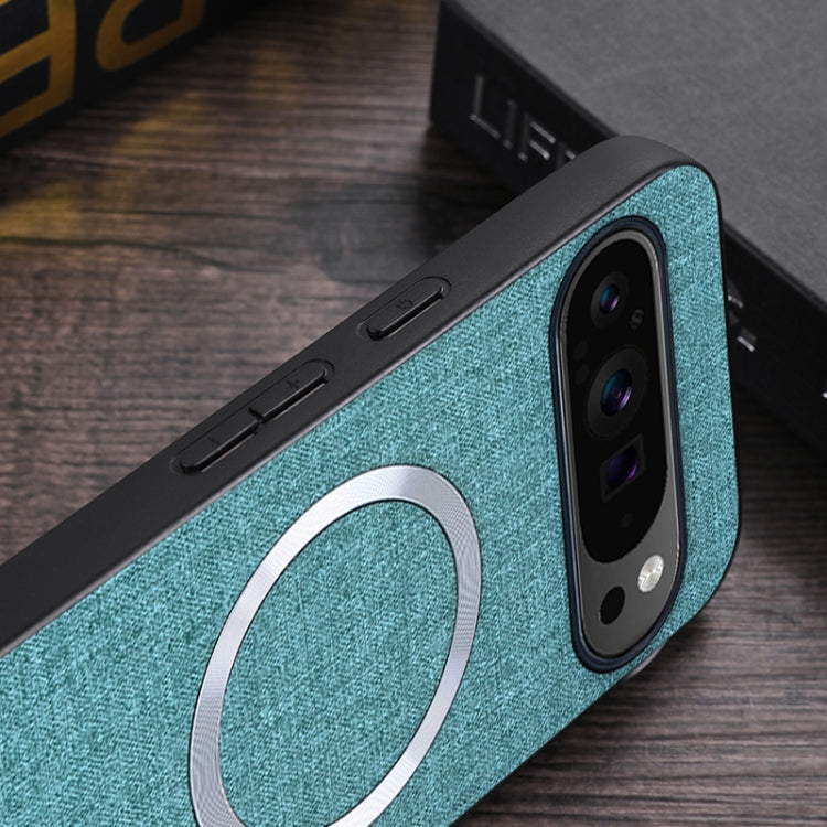 For Google Pixel 9 CD Magnetic Ring Cloth Texture PU Phone Case(Black) - Google Cases by PMC TechLife | Online Shopping South Africa | PMC TechLife | Buy Now Pay Later Mobicred