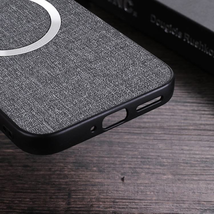For Google Pixel 9 Pro CD Magnetic Ring Cloth Texture PU Phone Case(Grey) - Google Cases by PMC TechLife | Online Shopping South Africa | PMC TechLife | Buy Now Pay Later Mobicred