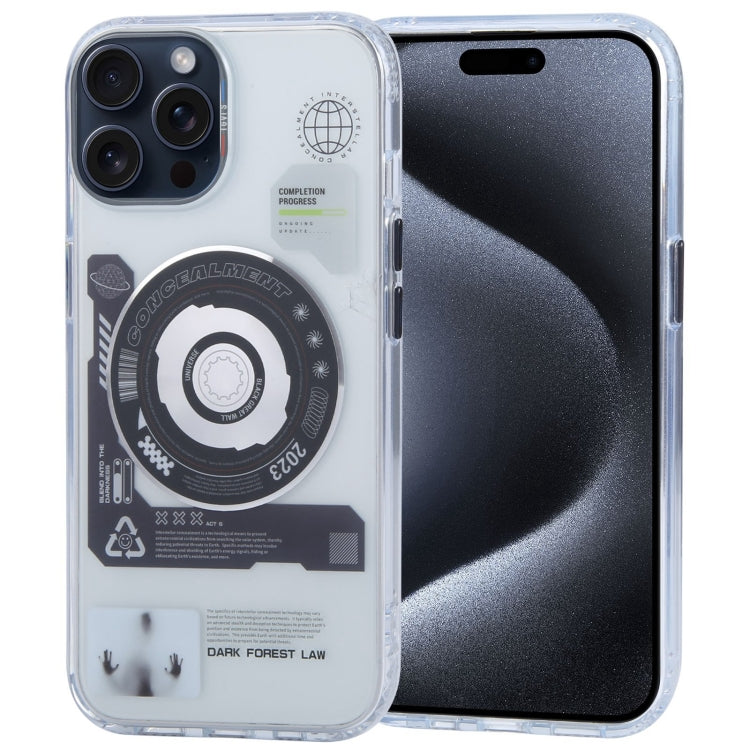 For iPhone 15 Pro Max TGVIS Space Series Explore Laser CD MagSafe Magnetic Phone Case(Metal Gray) - iPhone 15 Pro Max Cases by TGVIS | Online Shopping South Africa | PMC Jewellery | Buy Now Pay Later Mobicred