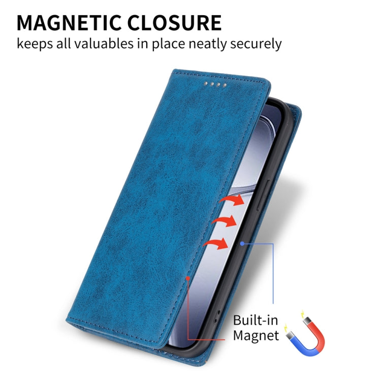 For Redmi K70 Ultra Business Solid Color Magnetic RFID Leather Phone Case(Blue) - Xiaomi Cases by PMC Jewellery | Online Shopping South Africa | PMC Jewellery | Buy Now Pay Later Mobicred