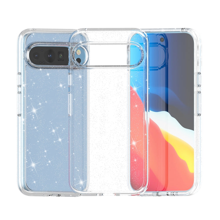 For ?Google Pixel 9 Pro Terminator Style Shockproof Phone Case(Glitter White) - Google Cases by PMC Jewellery | Online Shopping South Africa | PMC Jewellery | Buy Now Pay Later Mobicred