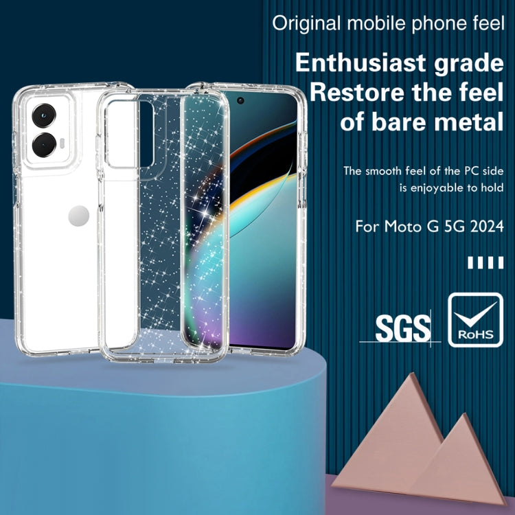 For Motorola Moto G 5G 2024 Terminator Style Shockproof Phone Case(Glitter White) - Motorola Cases by PMC Jewellery | Online Shopping South Africa | PMC Jewellery | Buy Now Pay Later Mobicred