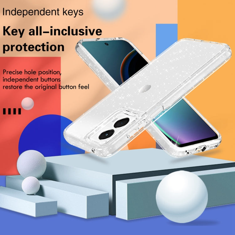 For Motorola Moto G 5G 2024 Terminator Style Shockproof Phone Case(Glitter White) - Motorola Cases by PMC Jewellery | Online Shopping South Africa | PMC Jewellery | Buy Now Pay Later Mobicred