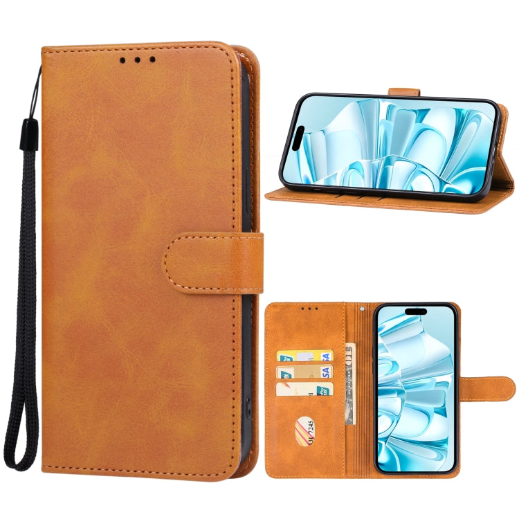 For iPhone 16 Plus Leather Phone Case(Brown) - iPhone 16 Plus Cases by PMC Jewellery | Online Shopping South Africa | PMC Jewellery | Buy Now Pay Later Mobicred