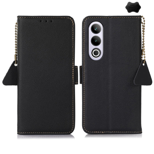 For OnePlus Ace 3V Side-Magnetic TJ Genuine Leather RFID Phone Case(Black) - OnePlus Cases by PMC Jewellery | Online Shopping South Africa | PMC Jewellery | Buy Now Pay Later Mobicred