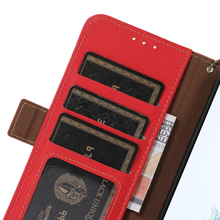 For OnePlus Ace 3V Side-Magnetic TJ Genuine Leather RFID Phone Case(Red) - OnePlus Cases by PMC TechLife | Online Shopping South Africa | PMC TechLife | Buy Now Pay Later Mobicred