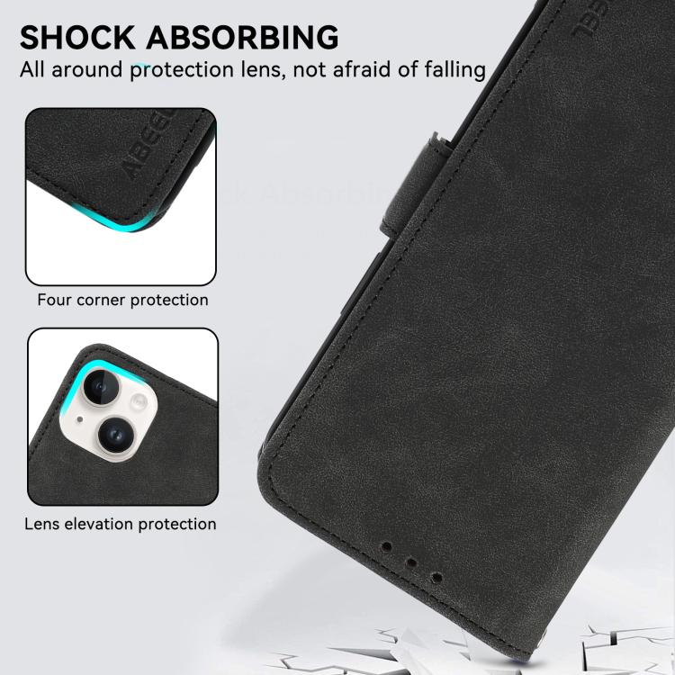 For iPhone 17 Air ABEEL Frosted Magnetic RFID Leather Phone Case(Black) - free shipping - PMc TechLife - Order now!