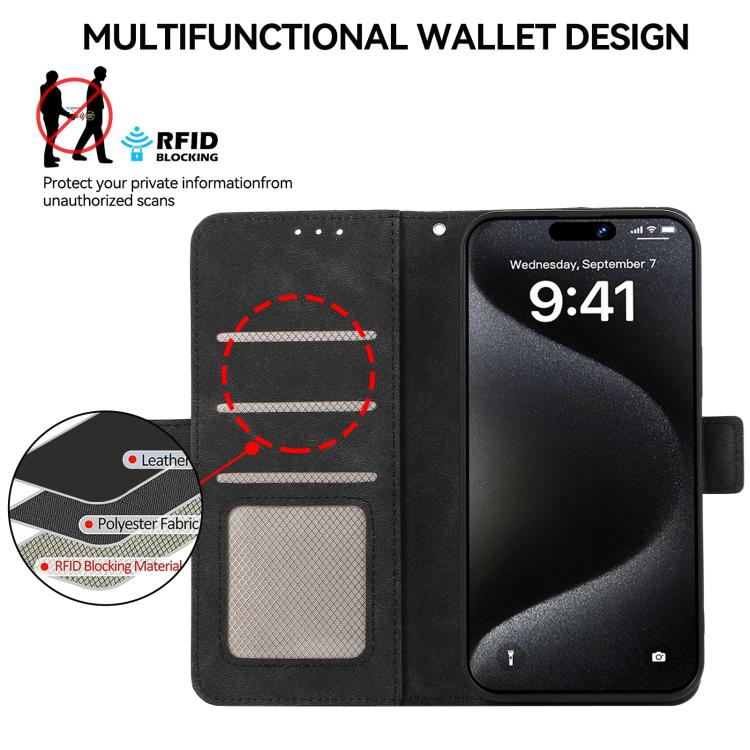 For iPhone 17 Pro ABEEL Frosted Magnetic RFID Leather Phone Case(Black) - free shipping - PMc TechLife - Order now!