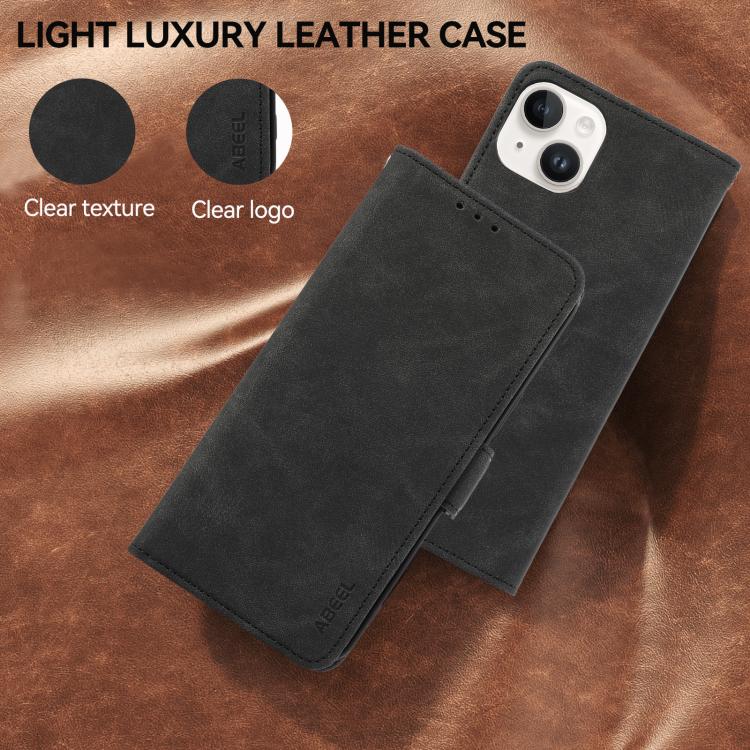 For iPhone 17 Pro ABEEL Frosted Magnetic RFID Leather Phone Case(Black) - free shipping - PMc TechLife - Order now!