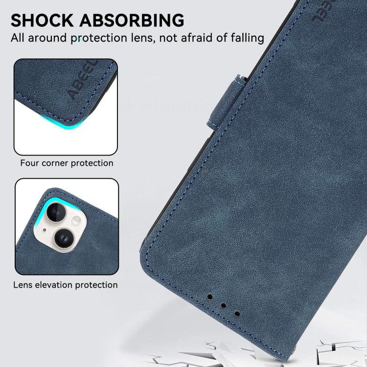 For iPhone 17 Pro ABEEL Frosted Magnetic RFID Leather Phone Case(Blue) - free shipping - PMc TechLife - Order now!