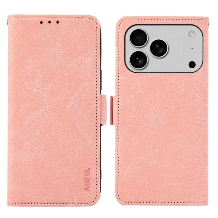For iPhone 17 Pro Max ABEEL Frosted Magnetic RFID Leather Phone Case(Pink) - free shipping - PMc TechLife - Order now!