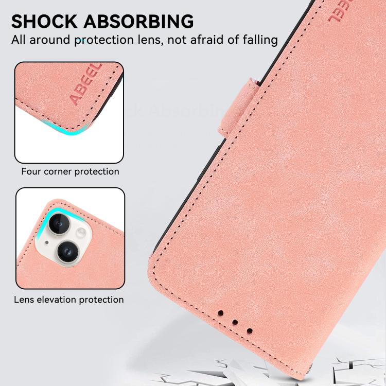 For iPhone 17 Pro Max ABEEL Frosted Magnetic RFID Leather Phone Case(Pink) - free shipping - PMc TechLife - Order now!