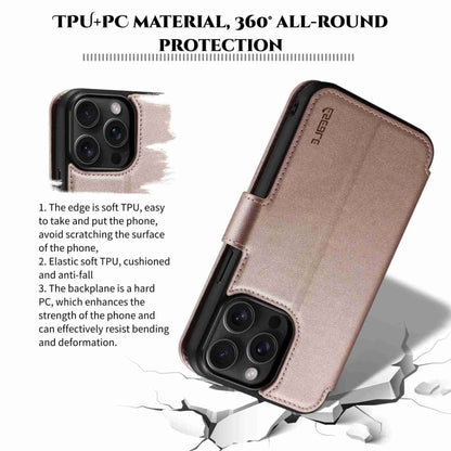 For iPhone 14 Pro Max ESEBLE E1 Nappa Texture MagSafe Holder Leather Phone Case(Rose Gold) - iPhone 14 Pro Max Cases by ESEBLE | Online Shopping South Africa | PMC Jewellery | Buy Now Pay Later Mobicred