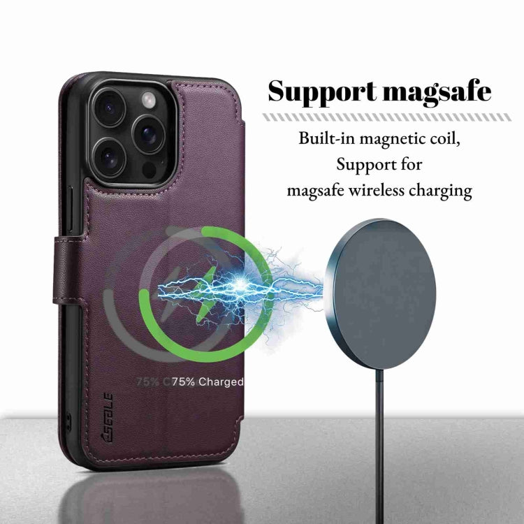 For iPhone 14 Pro Max ESEBLE E1 Nappa Texture MagSafe Holder Leather Phone Case(Dark Purple) - iPhone 14 Pro Max Cases by ESEBLE | Online Shopping South Africa | PMC Jewellery | Buy Now Pay Later Mobicred