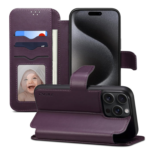 For iPhone 15 Pro ESEBLE E1 Nappa Texture MagSafe Holder Leather Phone Case(Dark Purple) - iPhone 15 Pro Cases by ESEBLE | Online Shopping South Africa | PMC Jewellery | Buy Now Pay Later Mobicred