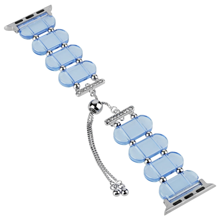 For Apple Watch Ultra 2 49mm Resin Retractable Chain Watch Band(Blue) - Watch Bands by PMC TechLife | Online Shopping South Africa | PMC TechLife