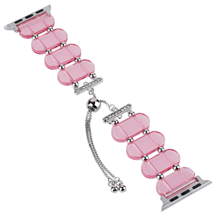 For Apple Watch Series 4 40mm Resin Retractable Chain Watch Band(Pink) - Watch Bands by PMC TechLife | Online Shopping South Africa | PMC TechLife