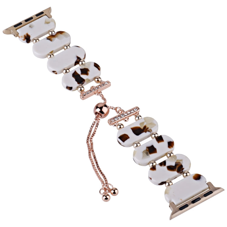 For Apple Watch Series 2 38mm Resin Retractable Chain Watch Band(Nougat) - Watch Bands by PMC TechLife | Online Shopping South Africa | PMC TechLife