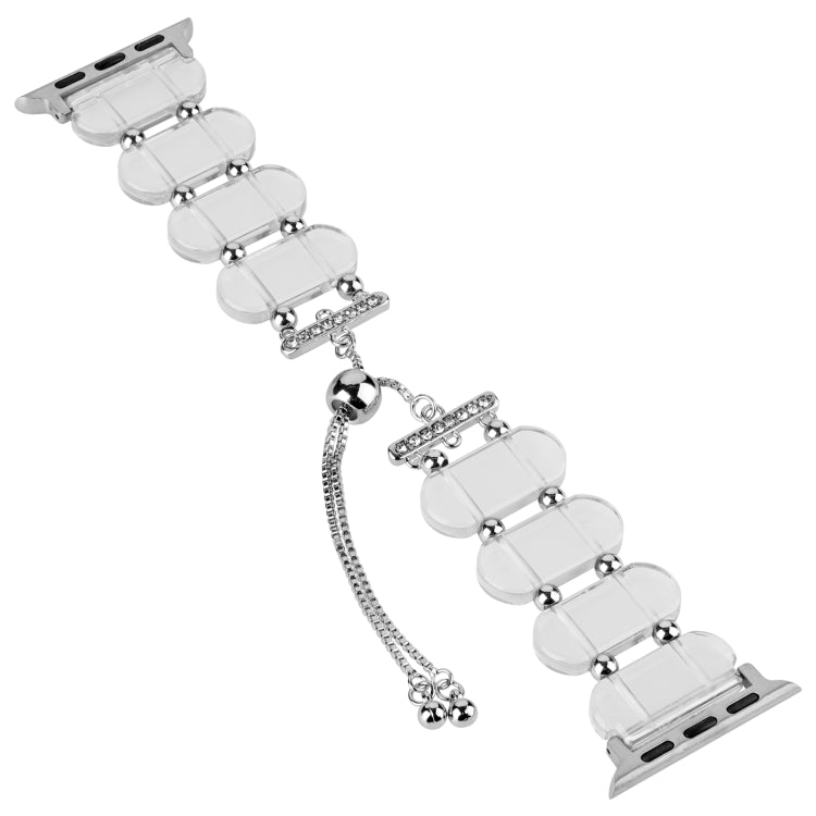 For Apple Watch 38mm Resin Retractable Chain Watch Band(Transparent) - Watch Bands by PMC TechLife | Online Shopping South Africa | PMC TechLife