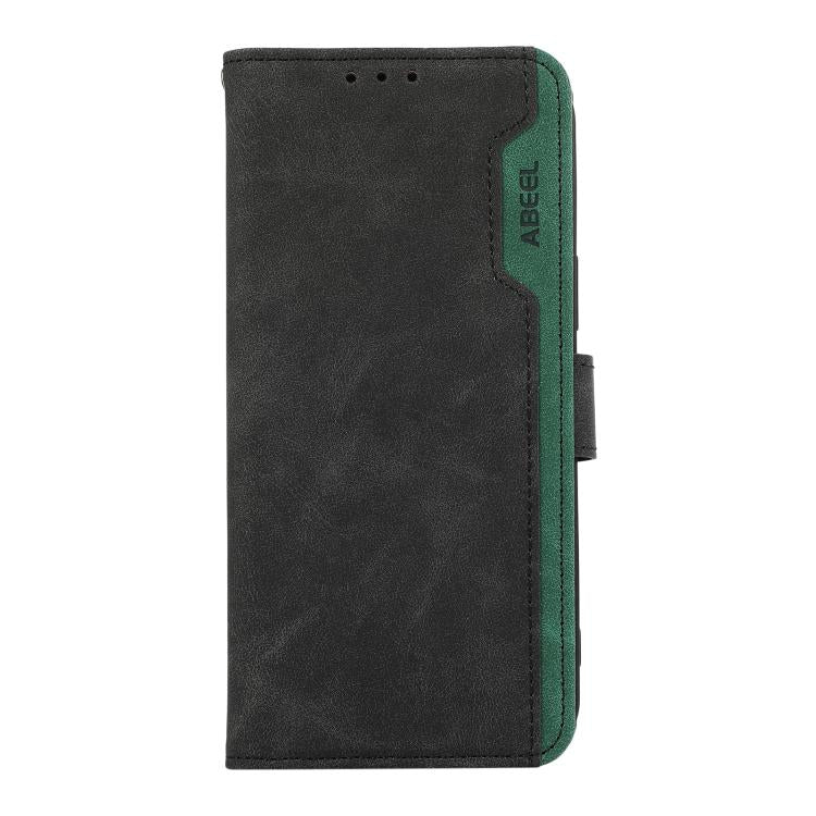 For iPhone 17 Pro Max ABEEL Color Block Magnetic RFID Leather Phone Case(Black-Green) - free shipping - PMc TechLife - Order now!