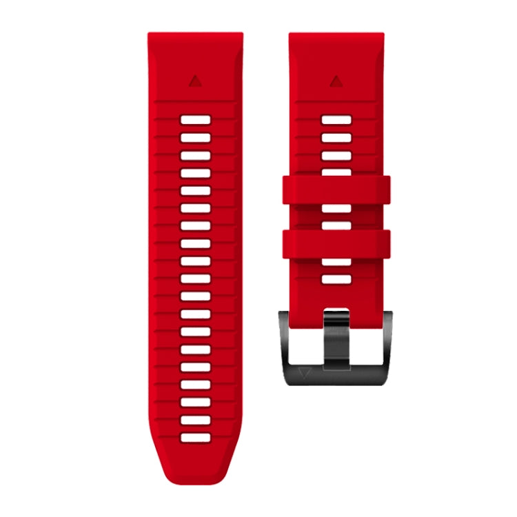 For Garmin Fenix 7 Pro 22mm Solid Color Steel Buckle Silicone Quick Release Watch Band(Red) - Watch Bands by PMC TechLife | Online Shopping South Africa | PMC TechLife