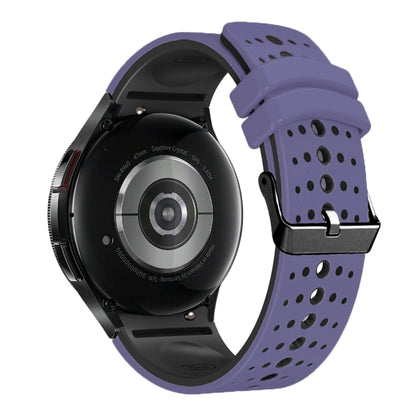 For Samsung Galaxy Watch 6 Two Color Silicone Watch Band(Purple Black) - Watch Bands by PMC Jewellery | Online Shopping South Africa | PMC Jewellery