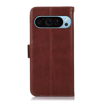 For Google Pixel 9 Crazy Horse Top Layer Cowhide Leather Phone Case(Brown) - Google Cases by PMC Jewellery | Online Shopping South Africa | PMC Jewellery | Buy Now Pay Later Mobicred