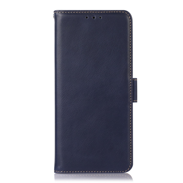 For Google Pixel 9a Crazy Horse Top Layer Cowhide Leather Phone Case(Blue) - Google Cases by PMC TechLife | Online Shopping South Africa | PMC TechLife | Buy Now Pay Later Mobicred