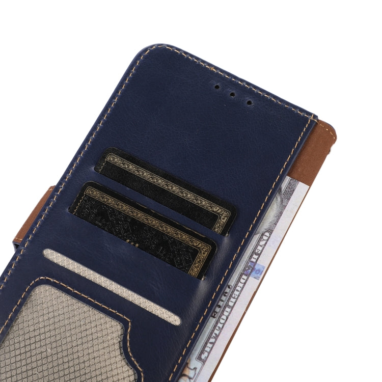 For Google Pixel 9a Crazy Horse Top Layer Cowhide Leather Phone Case(Blue) - Google Cases by PMC TechLife | Online Shopping South Africa | PMC TechLife | Buy Now Pay Later Mobicred