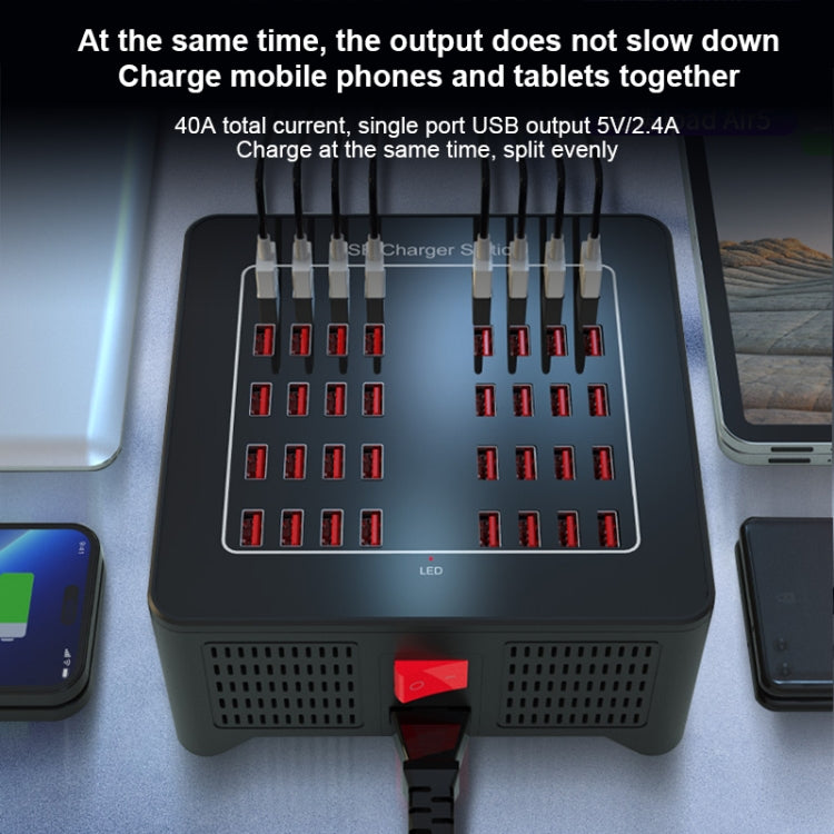 YFY-A76 200W 40 Ports USB Smart Charging Station(UK Plug) - Multifunction Charger by PMC Jewellery | Online Shopping South Africa | PMC Jewellery | Buy Now Pay Later Mobicred