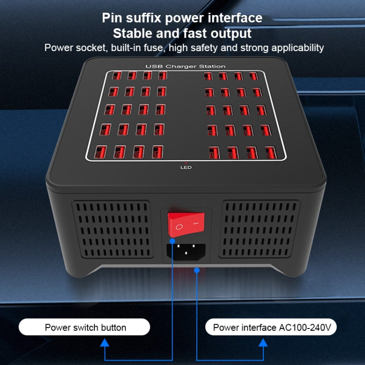 YFY-A76 200W 40 Ports USB Smart Charging Station(UK Plug) - Multifunction Charger by PMC Jewellery | Online Shopping South Africa | PMC Jewellery | Buy Now Pay Later Mobicred