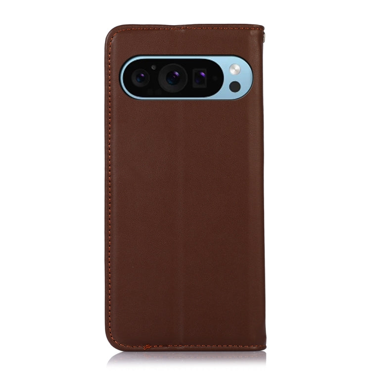 For Google Pixel 9 KHAZNEH Nappa Top Layer Cowhide Leather Phone Case(Brown) - Google Cases by PMC Jewellery | Online Shopping South Africa | PMC Jewellery | Buy Now Pay Later Mobicred