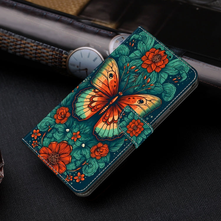 For Google Pixel 9 Pro Crystal Painted Leather Phone case(Flower Butterfly) - Google Cases by PMC Jewellery | Online Shopping South Africa | PMC Jewellery | Buy Now Pay Later Mobicred