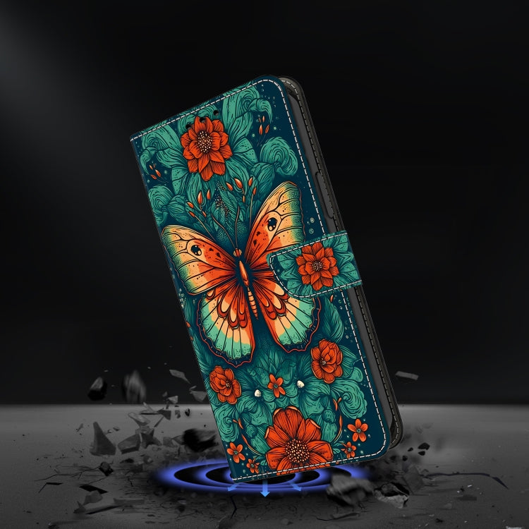 For Google Pixel 9 Pro Crystal Painted Leather Phone case(Flower Butterfly) - Google Cases by PMC Jewellery | Online Shopping South Africa | PMC Jewellery | Buy Now Pay Later Mobicred