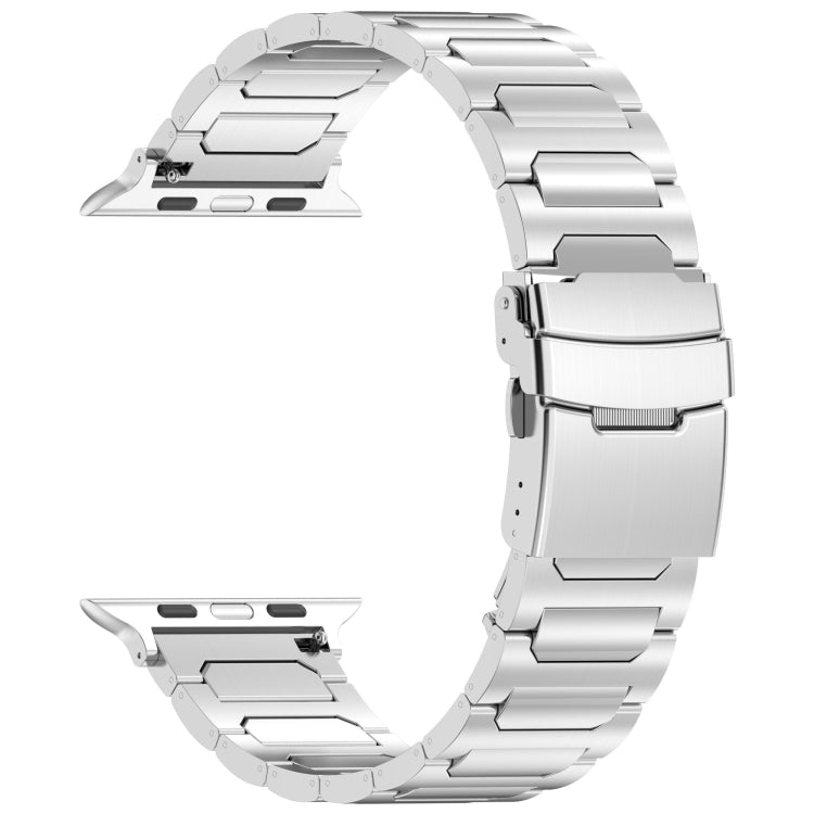 For Apple Watch Series 9 41mm I-Shaped Titanium Metal Watch Band(Mirror Silver) - Watch Bands by PMC TechLife | Online Shopping South Africa | PMC TechLife