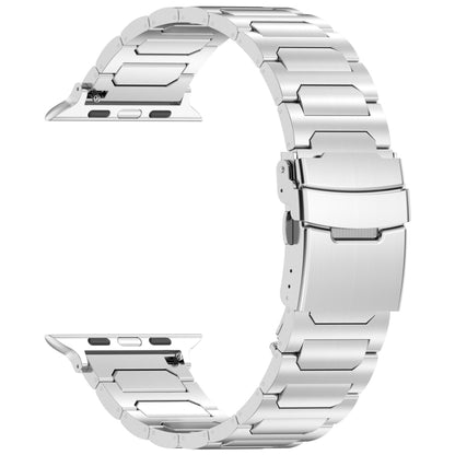 For Apple Watch Series 8 41mm I-Shaped Titanium Metal Watch Band(Silver) - Watch Bands by PMC Jewellery | Online Shopping South Africa | PMC Jewellery