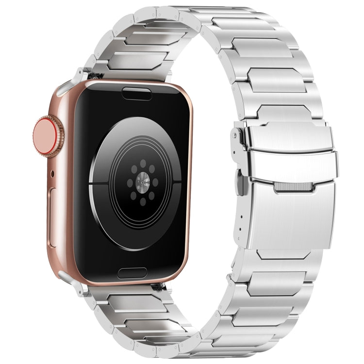For Apple Watch Series 8 41mm I-Shaped Titanium Metal Watch Band(Silver) - Watch Bands by PMC TechLife | Online Shopping South Africa | PMC TechLife