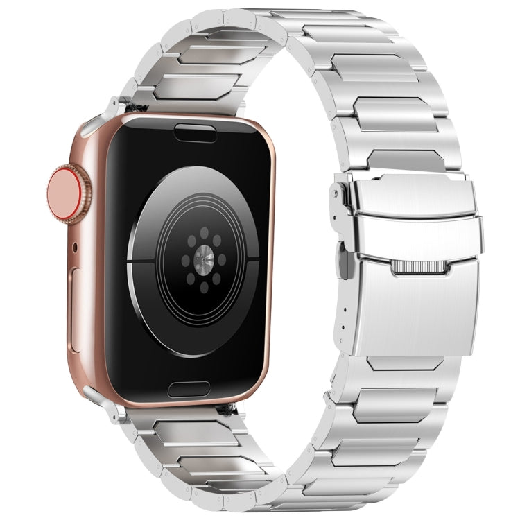 For Apple Watch 42mm I-Shaped Titanium Metal Watch Band(Mirror Silver) - Watch Bands by PMC TechLife | Online Shopping South Africa | PMC TechLife