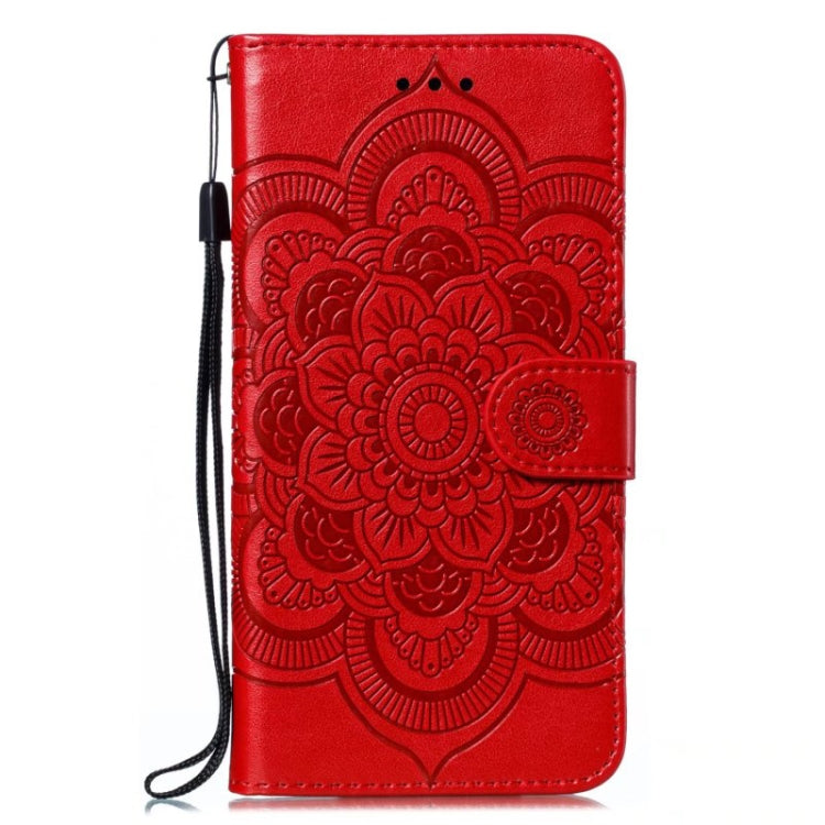 For Google Pixel 9 Sun Mandala Embossing Pattern Phone Leather Case(Red) - Google Cases by PMC Jewellery | Online Shopping South Africa | PMC Jewellery | Buy Now Pay Later Mobicred