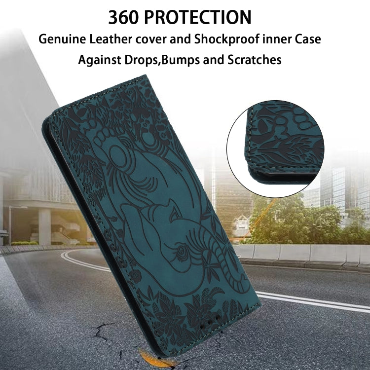 For iPhone 16 Pro Retro Elephant Embossed Leather Phone Case(Green) - iPhone 16 Pro Cases by PMC Jewellery | Online Shopping South Africa | PMC Jewellery | Buy Now Pay Later Mobicred