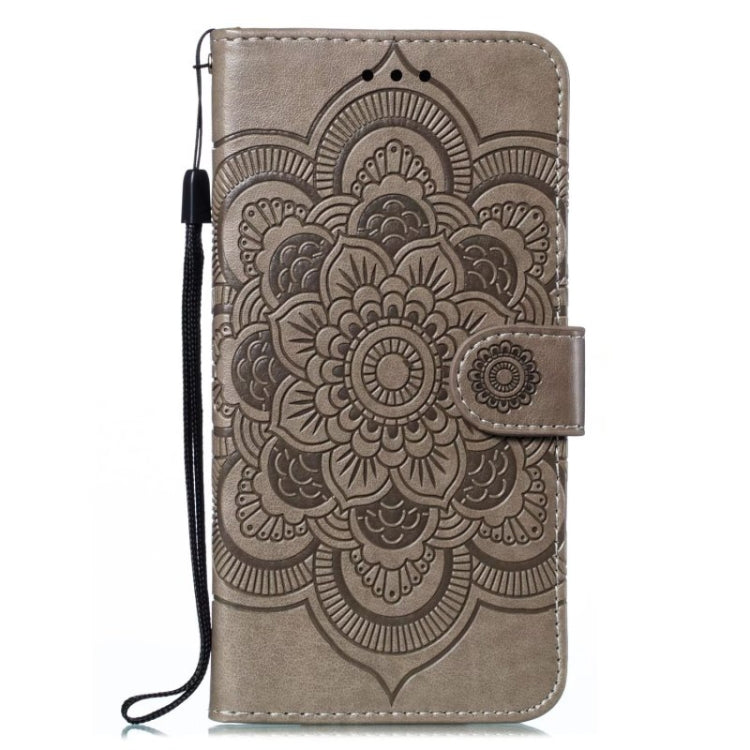 For Motorola Moto G Play 2024 Sun Mandala Embossing Pattern Phone Leather Case(Grey) - Motorola Cases by PMC Jewellery | Online Shopping South Africa | PMC Jewellery | Buy Now Pay Later Mobicred