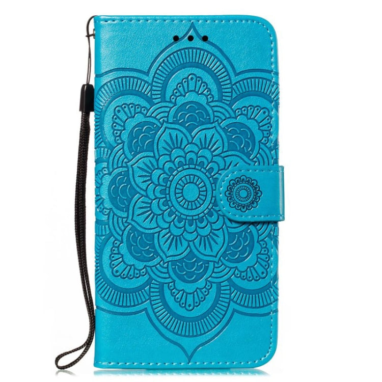 For Motorola Moto G Play 2024 Sun Mandala Embossing Pattern Phone Leather Case(Blue) - Motorola Cases by PMC Jewellery | Online Shopping South Africa | PMC Jewellery | Buy Now Pay Later Mobicred