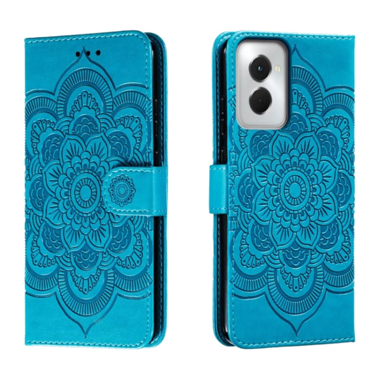 For Motorola Moto G Power 5G 2024 Sun Mandala Embossing Pattern Phone Leather Case(Blue) - Motorola Cases by PMC Jewellery | Online Shopping South Africa | PMC Jewellery | Buy Now Pay Later Mobicred