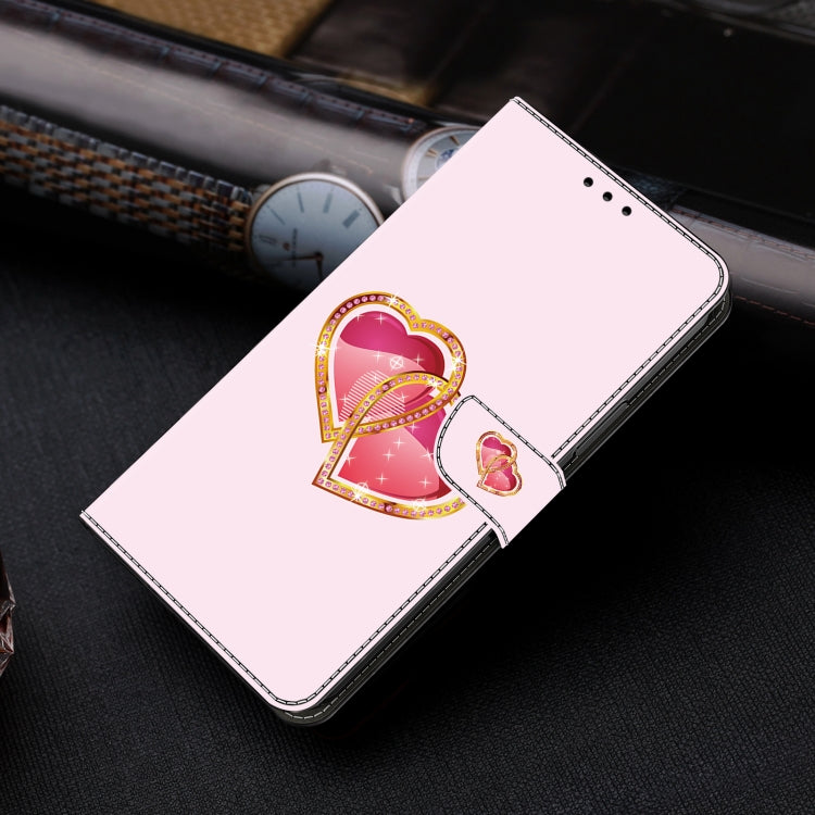 For Honor 90 Lite Crystal Painted Leather Phone case(Love Peach) - Honor Cases by PMC Jewellery | Online Shopping South Africa | PMC Jewellery | Buy Now Pay Later Mobicred