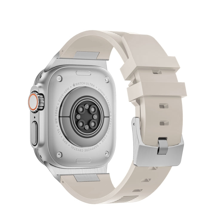For Apple Watch Series 6 44mm Loners Liquid Silicone Watch Band(Silver Starlight) - Watch Bands by PMC TechLife | Online Shopping South Africa | PMC TechLife | Buy Now Pay Later Mobicred